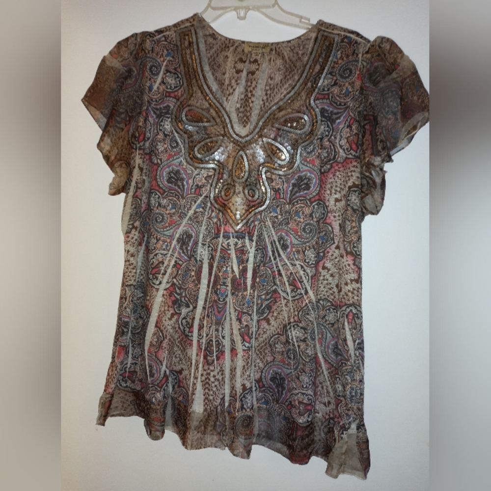 One World Natural Tones Blouse 2x